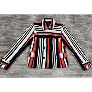 Jones New York Jacket Womens 10 Multicolor Career Long Sleeve Polyester‎ Blend
